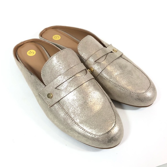 Dress Barn Shoes - *NWOB Dress Barn Gold Foil Loafer Milly Slide Flat